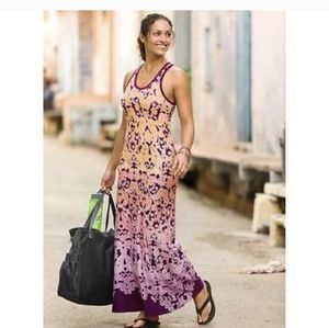 ATHLETA RACER BACK PRINT MAXI DRESS